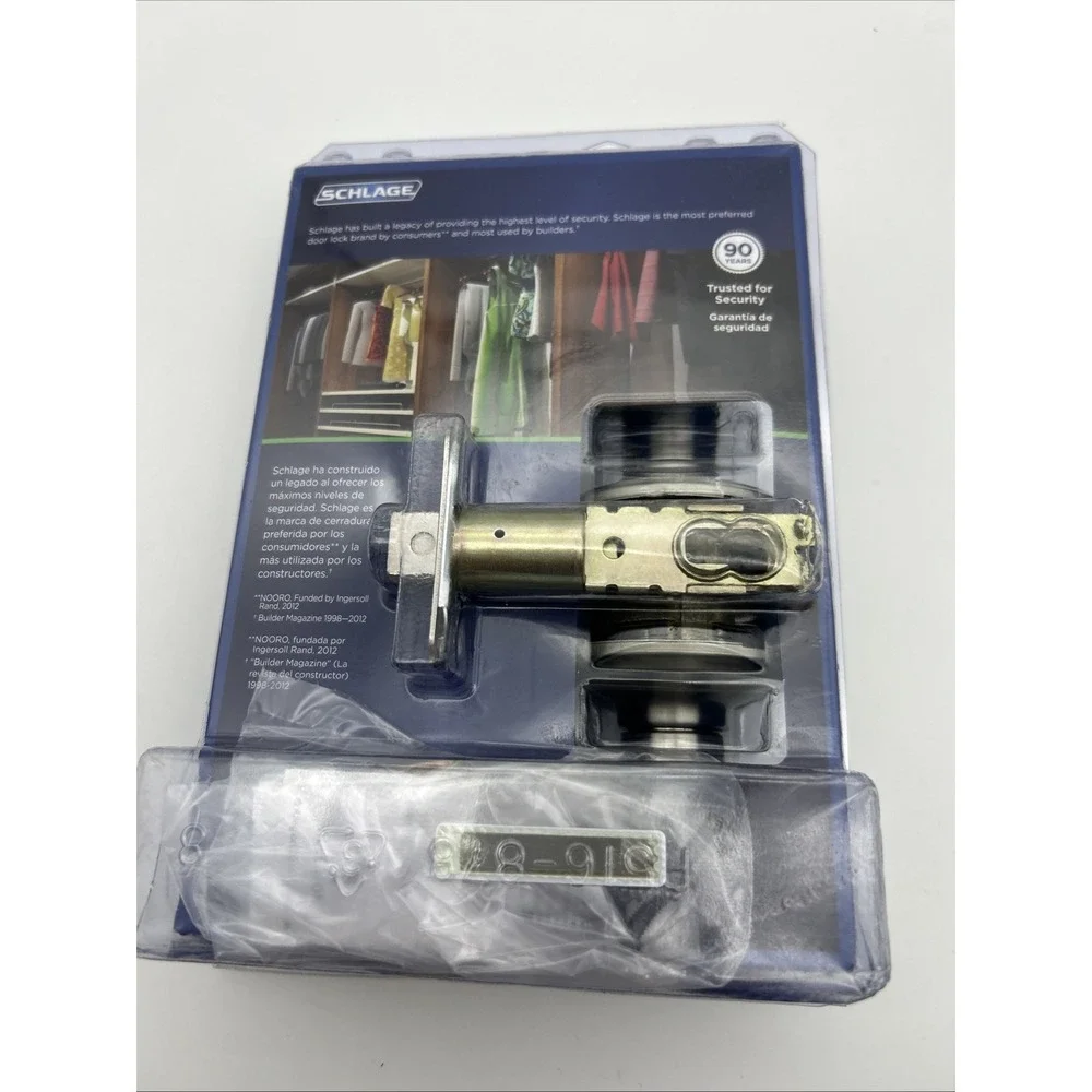 Schlage Merano Passage Hall/Closet Door Handle Non Locking Lever Satin Nickel